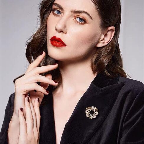 Scarf Ring Clip Rhinestones Golden Clothes Corner Knotted Button Brooch for Women in Saudi Arabia