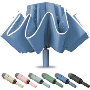 Damp away compact travel umbrella, portable reverse folding car umbrella, large windproof and waterproof inverted umbrella, automatic, 10 ribs in Kuwait