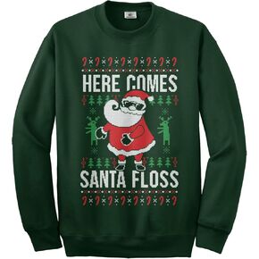 Threadrock Here Comes Santa Floss Ugly Christmas Sweater Kids Youth Sweatshirt