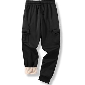 بنطال رياضي رجالي مبطن بالصوف من V VALANCH، بنطلون شتوي ثقيل الوزن دافئ مبطن بصوف الشيربا مع جيب in Kuwait