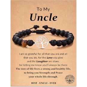 LAVEIR Grandpa Dad Uncle Gifts Tree of Life Natural Stone Beaded Bracelet in Kuwait