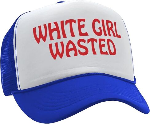 Gooder Tees - White Girl Wasted - Funny Party Dance frat College - Vintage Retro Style Trucker Cap Hat in Saudi Arabia