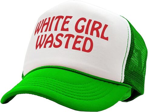 Gooder Tees - White Girl Wasted - Funny Party Dance frat College - Vintage Retro Style Trucker Cap Hat in Saudi Arabia