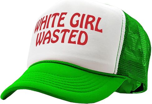Gooder Tees - White Girl Wasted - Funny Party Dance frat College - Vintage Retro Style Trucker Cap Hat in Saudi Arabia