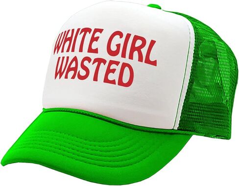Gooder Tees - White Girl Wasted - Funny Party Dance frat College - Vintage Retro Style Trucker Cap Hat in Saudi Arabia