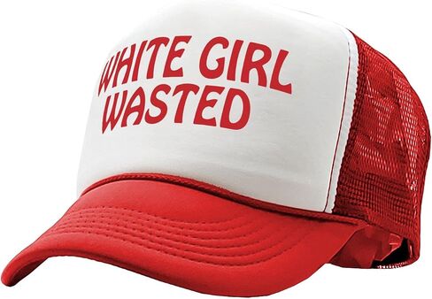 Gooder Tees - White Girl Wasted - Funny Party Dance frat College - Vintage Retro Style Trucker Cap Hat in Saudi Arabia