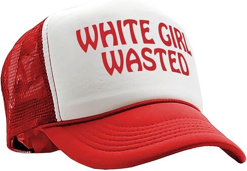 Gooder Tees - White Girl Wasted - Funny Party Dance frat College - Vintage Retro Style Trucker Cap Hat in Saudi Arabia