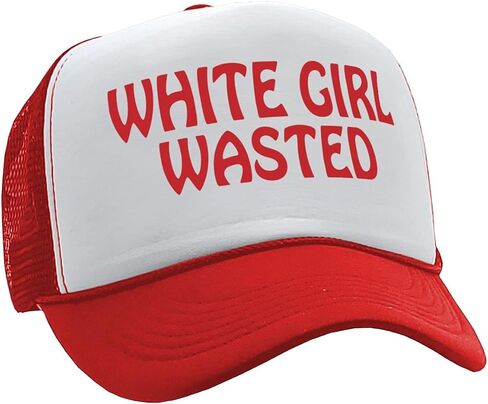 Gooder Tees - White Girl Wasted - Funny Party Dance frat College - Vintage Retro Style Trucker Cap Hat in Saudi Arabia