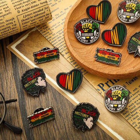 Hotop 12 Pcs Black History Month Buttons Pins African American Country Festival Buttons Badges Pins Black History Pins BHM Lapel Pinback Buttons for Jackets Bags Hats Backpacks Party Decorations in Kuwait