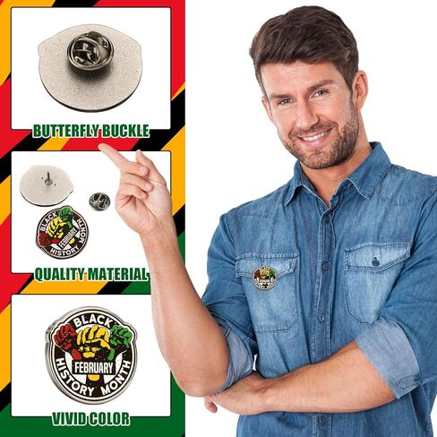 Hotop 12 Pcs Black History Month Buttons Pins African American Country Festival Buttons Badges Pins Black History Pins BHM Lapel Pinback Buttons for Jackets Bags Hats Backpacks Party Decorations in Kuwait