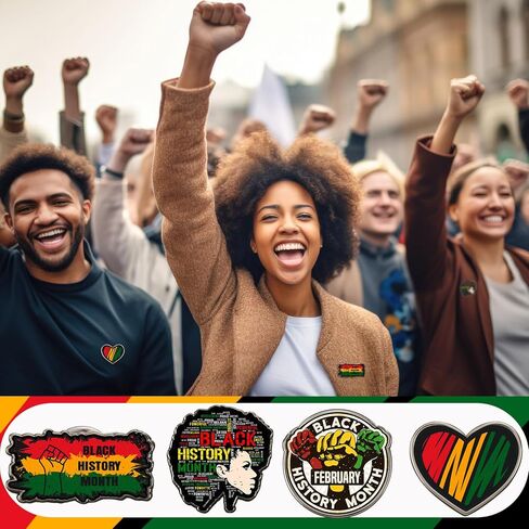 Hotop 12 Pcs Black History Month Buttons Pins African American Country Festival Buttons Badges Pins Black History Pins BHM Lapel Pinback Buttons for Jackets Bags Hats Backpacks Party Decorations in Kuwait