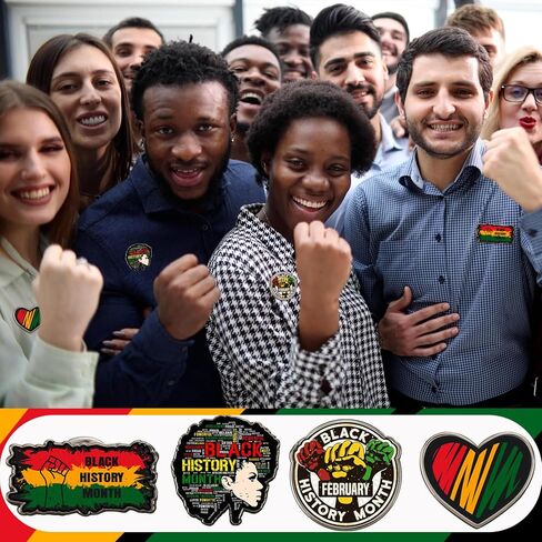 Hotop 12 Pcs Black History Month Buttons Pins African American Country Festival Buttons Badges Pins Black History Pins BHM Lapel Pinback Buttons for Jackets Bags Hats Backpacks Party Decorations in Kuwait