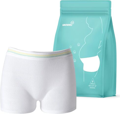 جرونيسي ملابس داخلية عالية الخصر للاستعمال مرة واحدة للنساء بعد الولادة، فائقة النعومة، جيدة التهوية، قابلة للتمدد، لطيفة على البشرة، 6 قطع in Kuwait