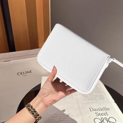 SOCKIA Lightweight Zippered Multi-Slot Card Holder Case, White Coin Purse Wallet in Kuwait