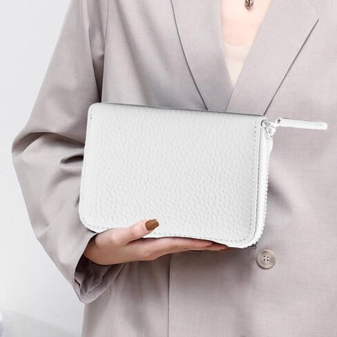 SOCKIA Lightweight Zippered Multi-Slot Card Holder Case, White Coin Purse Wallet in Kuwait