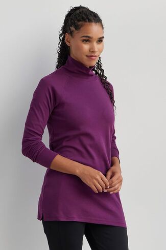 Women's Luxe Organic 100% Cotton Mock Neck Tunic in Saudi Arabia