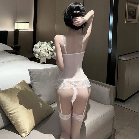 ملابس داخلية للنساء بيبي دول دانتيل أسود مثير شبكي عالي الخصر فستان نوم Strappy غريب in Kuwait