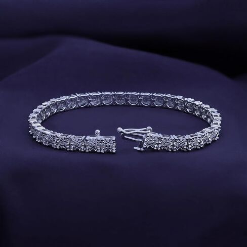 AFFY 0.25 Carat White Natural Diamond Tennis Bracelet For Women In 14K Gold Over Sterling Silver Jewelry Color I-J/Clarity I2-I3, Length-7.25" Valentine's Day Gift For Her in Saudi Arabia