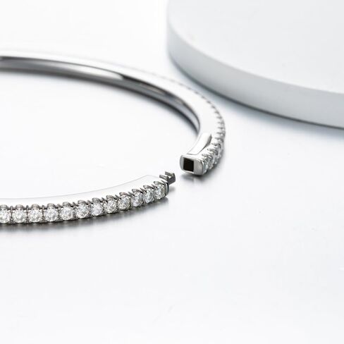 Sizeron Moissanite Tennis Bracelets D Color VVS1 3.0cttw 7inch 2.0mm Round Cut Lab Created Diamond 925 Sterling Silver Bangle Bracelets for Women Men in Saudi Arabia