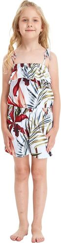 Girl Hawaiian Ruffle Top Jumpsuit Romper in Sunset Neon Pastel in Saudi Arabia
