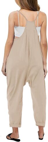 LNKQA Girl's Casual Sleeveless Jumpsuits Spaghetti Straps Harem Long Overalls With Pockets in Saudi Arabia