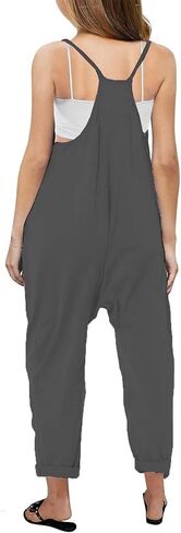 LNKQA Girl's Casual Sleeveless Jumpsuits Spaghetti Straps Harem Long Overalls With Pockets in Saudi Arabia