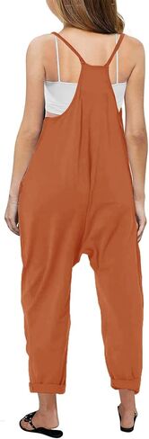 LNKQA Girl's Casual Sleeveless Jumpsuits Spaghetti Straps Harem Long Overalls With Pockets in Saudi Arabia