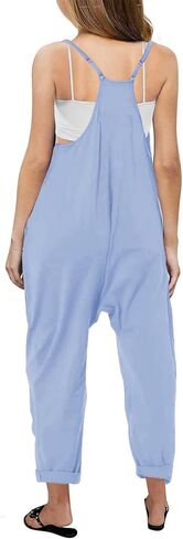 LNKQA Girl's Casual Sleeveless Jumpsuits Spaghetti Straps Harem Long Overalls With Pockets in Saudi Arabia
