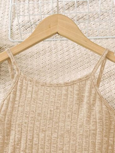 WDIRARA Girl's Ribbed Spaghetti Strap Cami Jumpsuit Playsuit Summer Long Romper in Saudi Arabia