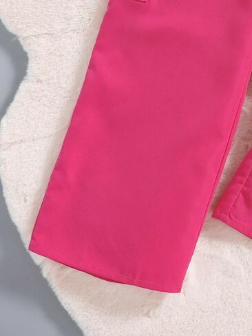 بدلة قفز Cozyease للفتيات مكونة من قطعتين بياقة دائرية وأكمام طويلة وجيب قلاب وأزرار أمامية مكشكشة in Kuwait