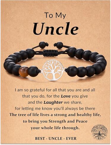 LAVEIR Grandpa Dad Uncle Gifts Tree of Life Natural Stone Beaded Bracelet in Kuwait