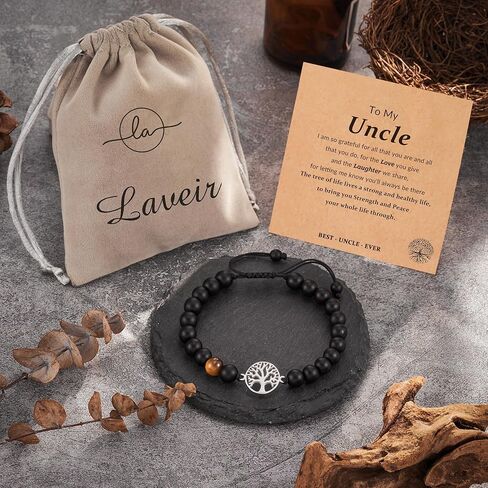 LAVEIR Grandpa Dad Uncle Gifts Tree of Life Natural Stone Beaded Bracelet in Kuwait