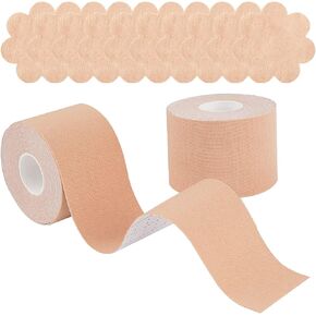 شريط HHOOMY Boob، شريطان للصدر مع 10 قطع من الغطاء الواقي للحلمة، حزام رياضي بشريط رفع الثدي قابل للتنفس لكأس A-E للثدي الكبير عارية in Kuwait