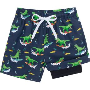 Cozople Boys Swim Trunks Compression Liner Swim Shorts Quick Dry Bathing Suit with Boxer Brief Swimwear 4-10T in Kuwait