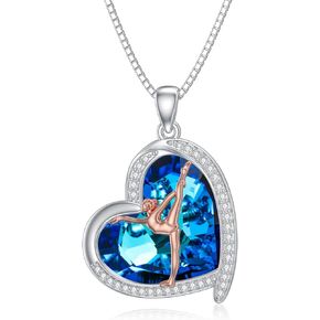 YOSOPRETTY Gymnastics Necklace for Girls 925 Sterling Silver Gymnast Crystal Necklace Gymnastic Sport Jewelry Gifts for Women in Kuwait