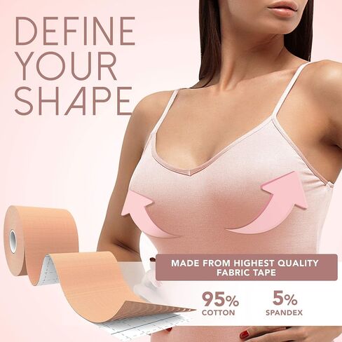 Boob Tape (Includes 10 Petal Nipple Covers), Breast Lift Tape, Boobytape for Breast Lift, Adhesive Breast Tape (A-DD Cup), Breast Tape Lifting Large Breast, Sticky Boob Tape Bob Tape for Large Breasts in Saudi Arabia