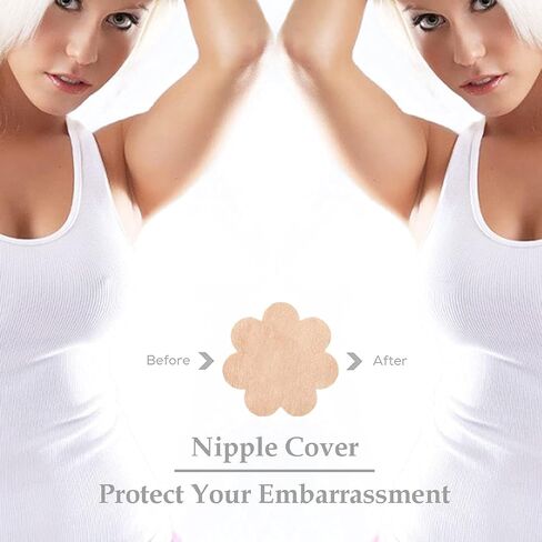 شريط HHOOMY Boob، شريطان للصدر مع 10 قطع من الغطاء الواقي للحلمة، حزام رياضي بشريط رفع الثدي قابل للتنفس لكأس A-E للثدي الكبير عارية in Kuwait