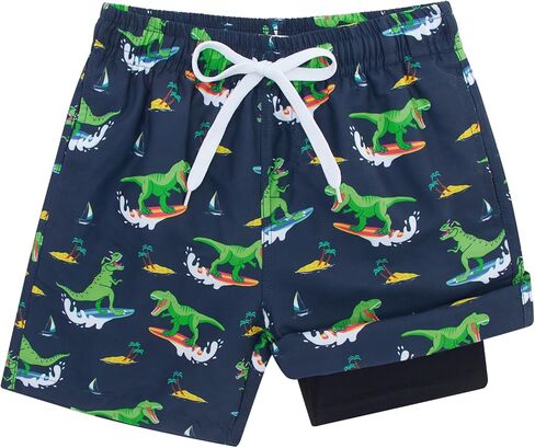 Cozople Boys Swim Trunks Compression Liner Swim Shorts Quick Dry Bathing Suit with Boxer Brief Swimwear 4-10T in Kuwait