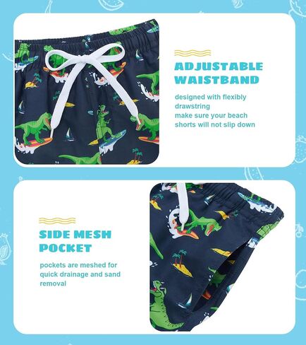 Cozople Boys Swim Trunks Compression Liner Swim Shorts Quick Dry Bathing Suit with Boxer Brief Swimwear 4-10T in Kuwait