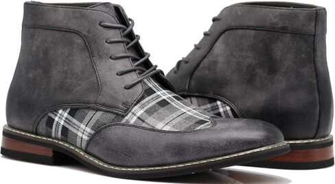 انزو روميو Titan04 الرجال المتفرج تويد منقوشة اثنين من لهجة تشوكا الكاحل Wingtips أوكسفورد فستان أحذية مثقب الدانتيل يصل فستان أحذية in Saudi Arabia