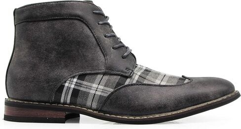 انزو روميو Titan04 الرجال المتفرج تويد منقوشة اثنين من لهجة تشوكا الكاحل Wingtips أوكسفورد فستان أحذية مثقب الدانتيل يصل فستان أحذية in Saudi Arabia