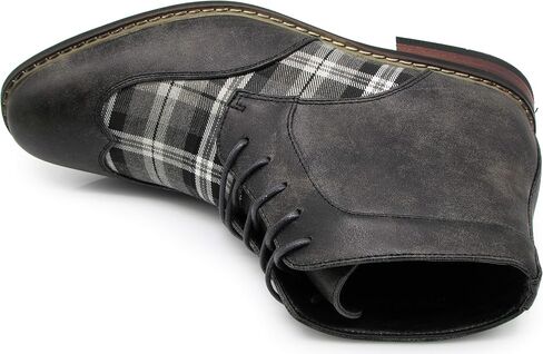 انزو روميو Titan04 الرجال المتفرج تويد منقوشة اثنين من لهجة تشوكا الكاحل Wingtips أوكسفورد فستان أحذية مثقب الدانتيل يصل فستان أحذية in Saudi Arabia