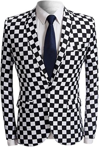 سترة رجالي أنيقة من Cloudstyle بتصميم نحيف كاجوال ومطبوعة بزر واحد in Kuwait