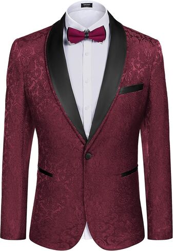 COOFANDY Men's Floral Tuxedo Suit Jacket Slim Fit Dinner Jacket Party Prom Wedding Blazer Jackets in Saudi Arabia