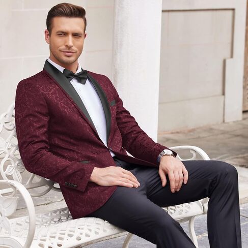 COOFANDY Men's Floral Tuxedo Suit Jacket Slim Fit Dinner Jacket Party Prom Wedding Blazer Jackets in Saudi Arabia
