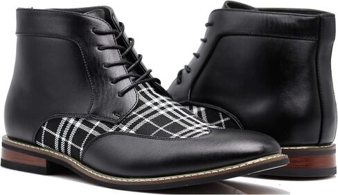 انزو روميو Titan04 الرجال المتفرج تويد منقوشة اثنين من لهجة تشوكا الكاحل Wingtips أوكسفورد فستان أحذية مثقب الدانتيل يصل فستان أحذية in Saudi Arabia