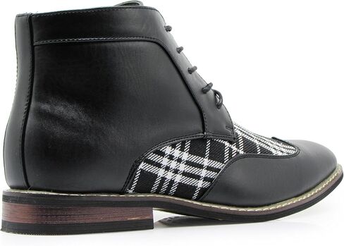 انزو روميو Titan04 الرجال المتفرج تويد منقوشة اثنين من لهجة تشوكا الكاحل Wingtips أوكسفورد فستان أحذية مثقب الدانتيل يصل فستان أحذية in Saudi Arabia