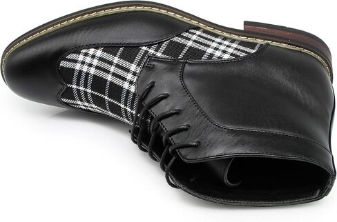 انزو روميو Titan04 الرجال المتفرج تويد منقوشة اثنين من لهجة تشوكا الكاحل Wingtips أوكسفورد فستان أحذية مثقب الدانتيل يصل فستان أحذية in Saudi Arabia