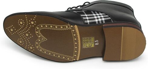 انزو روميو Titan04 الرجال المتفرج تويد منقوشة اثنين من لهجة تشوكا الكاحل Wingtips أوكسفورد فستان أحذية مثقب الدانتيل يصل فستان أحذية in Saudi Arabia