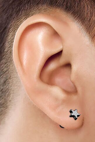 KJM Fashion 2 قطعة أكريليك أسود 16 جرام 1.2 مللي متر 5/16 8 مللي متر الغشاش التوصيل القرط الوهم مقياس الأذن الفص ثقب المجوهرات اختيار الألوان in Kuwait